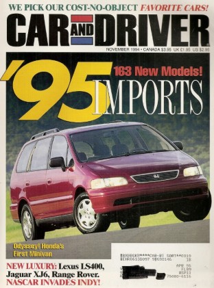 CAR & DRIVER 1994 NOV - 166MM-BARCHETTA, INDY, IMPORTS